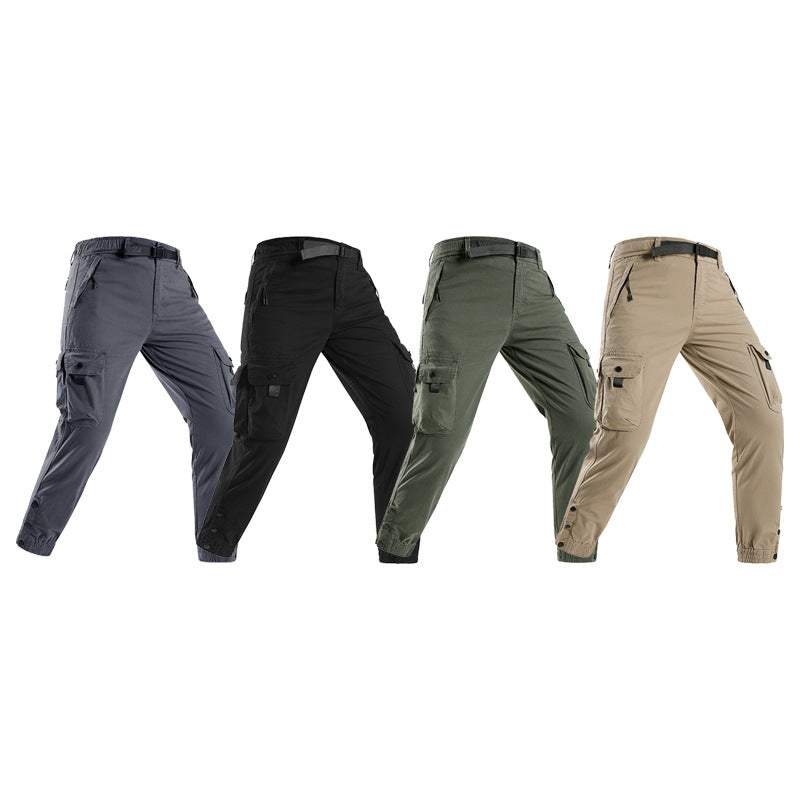 Herren technische Utility-Cargohose mit integriertem Webgürtel, Reißverschlusstaschen und verstellbaren Beinabschlüssen Drune