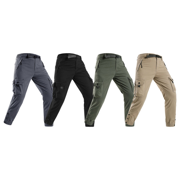 Herren technische Utility-Cargohose mit integriertem Webgürtel, Reißverschlusstaschen und verstellbaren Beinabschlüssen Drune