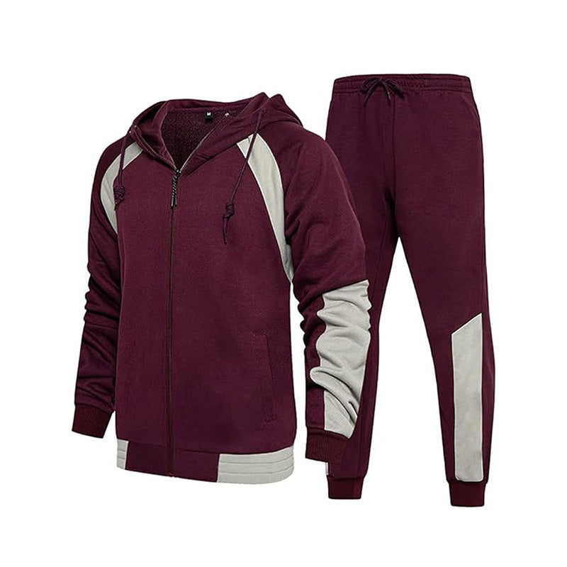 Herren Sportlicher Trainingsanzug mit kontrastreichem Design und elastischen Bündchen Drune