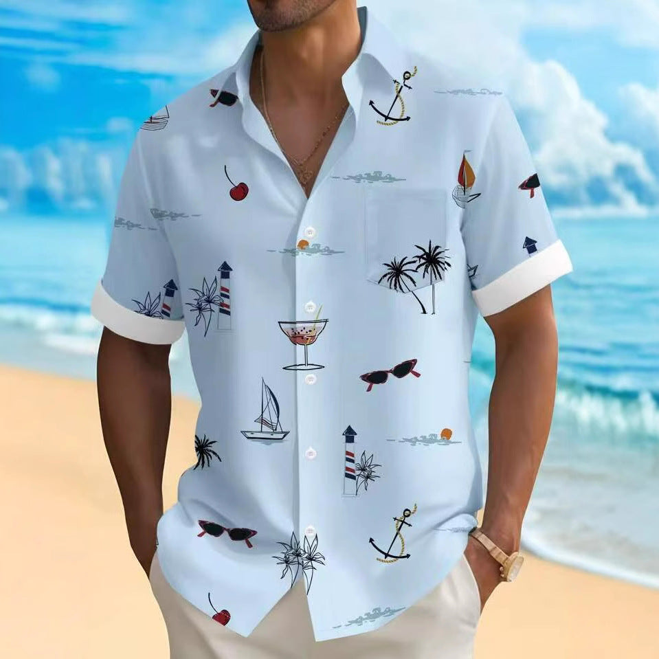 Herren Freizeithemd mit maritimen Motiven Drune