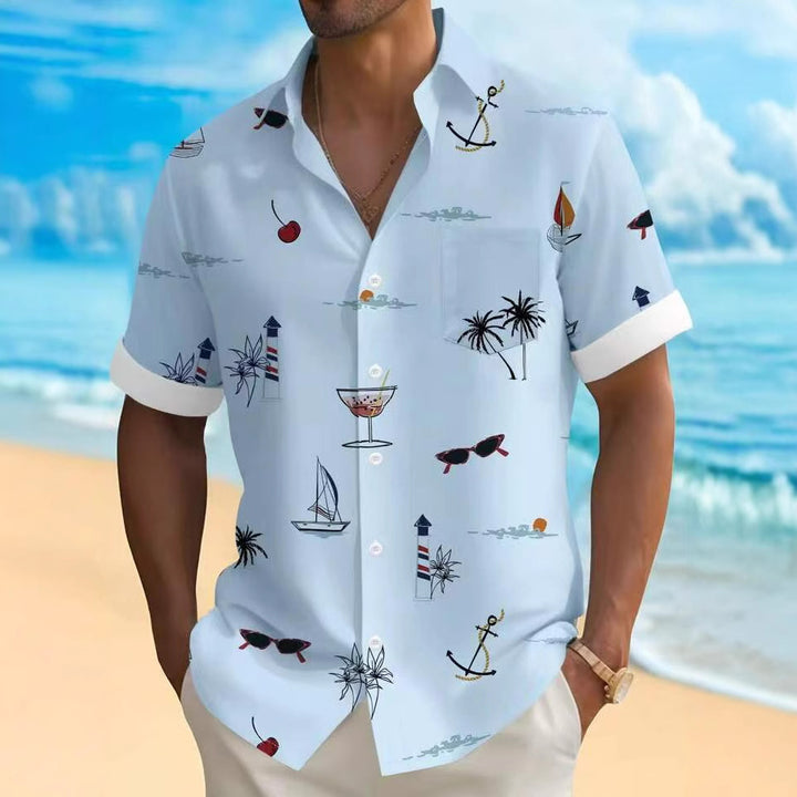Herren Freizeithemd mit maritimen Motiven Drune