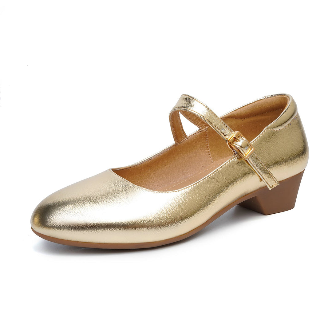Damen Mary Jane Ballerinas mit modischer Schnalle und bequemer Sohle Drune