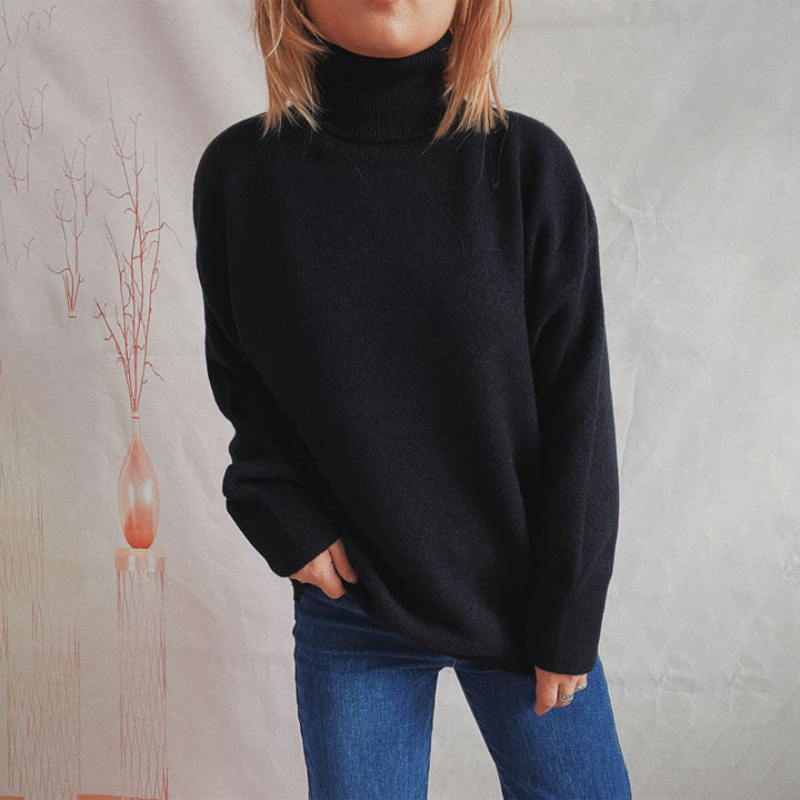Drune | Einfarbiger Warmer Strickpullover Für Alltag