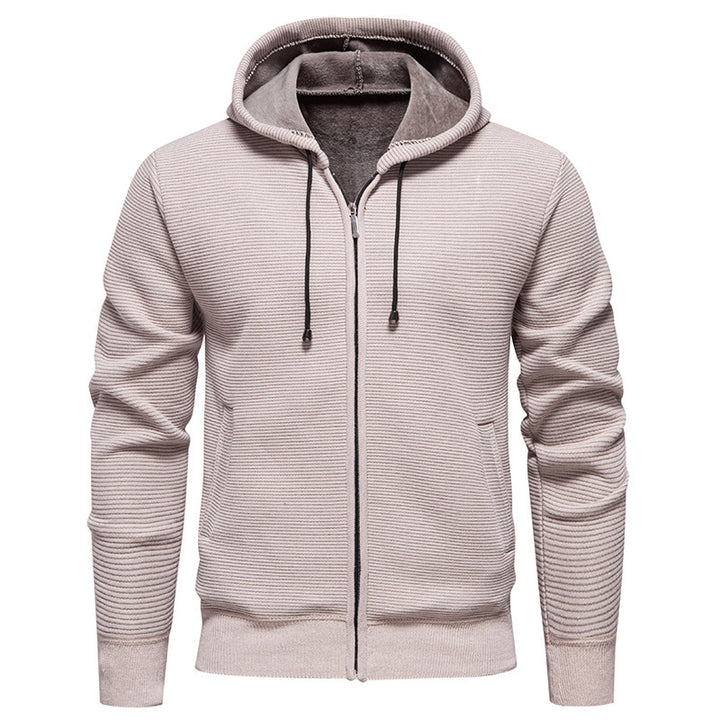 Herren moderne Kapuzenjacke mit strukturierter Oberfläche und weichem Innenfutter Drune