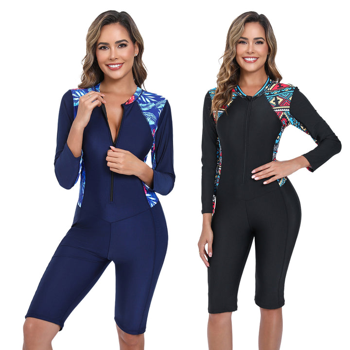 Damen Langärmliger Surfsuit mit floralem Design Drune