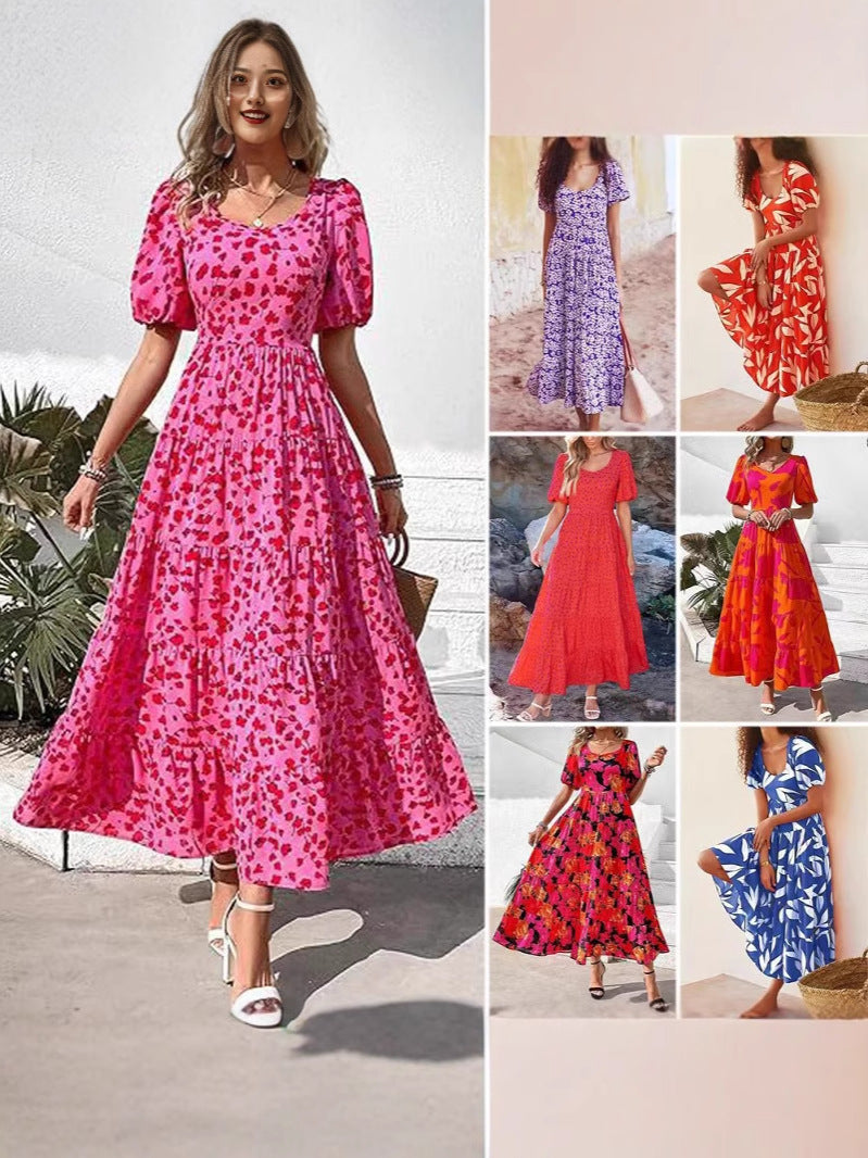 Damen Maxikleid mit Rüschendesign und floralem Muster Drune
