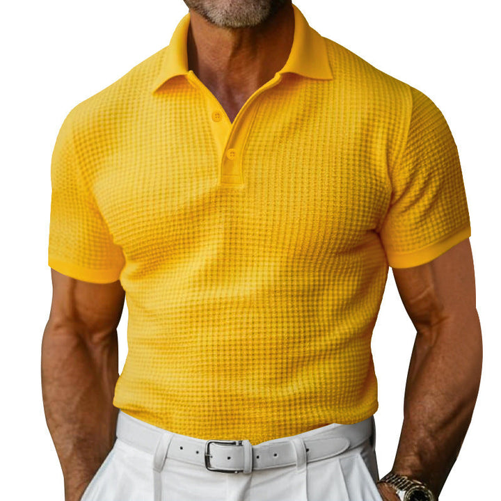 Herren nan strukturiertes Piqué-Poloshirt aus Baumwollmischung mit verstärktem Polokragen Drune