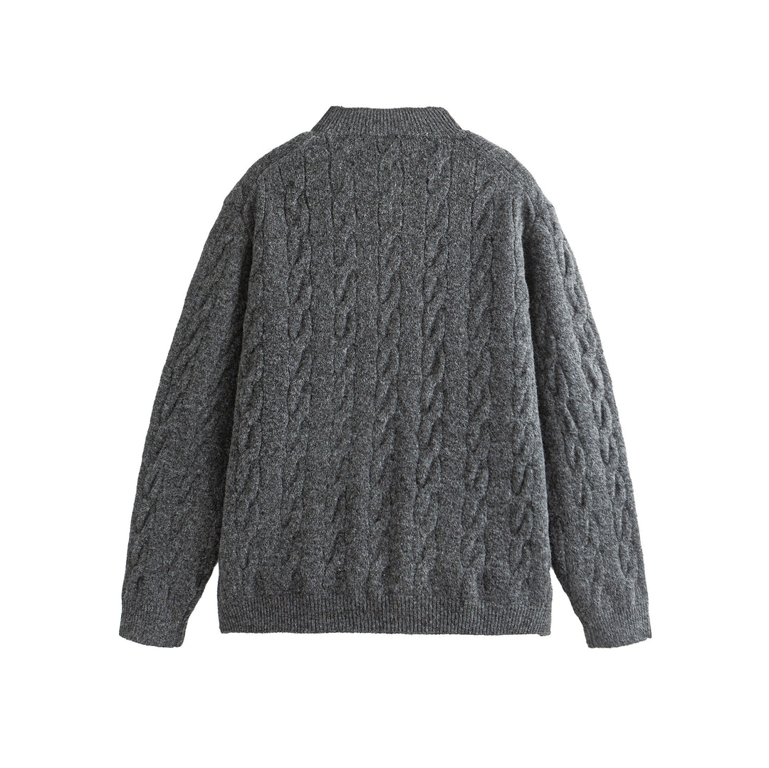 Damen Grobgestrickte Cardiganjacke mit Zopfstrick und Knopfleiste Drune