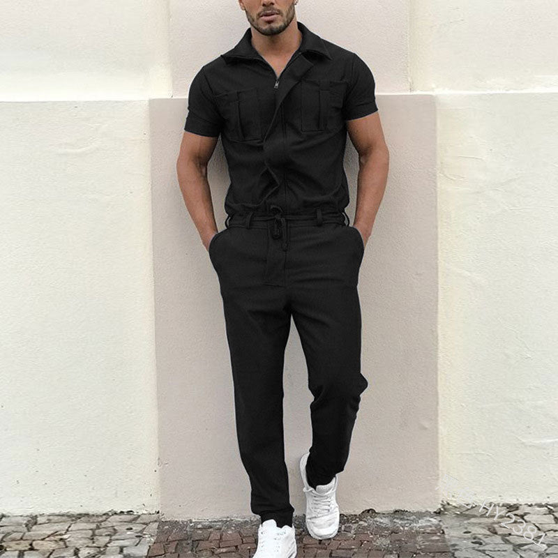 Damen Overall mit praktischen Taschen und elastischem Bund Drune