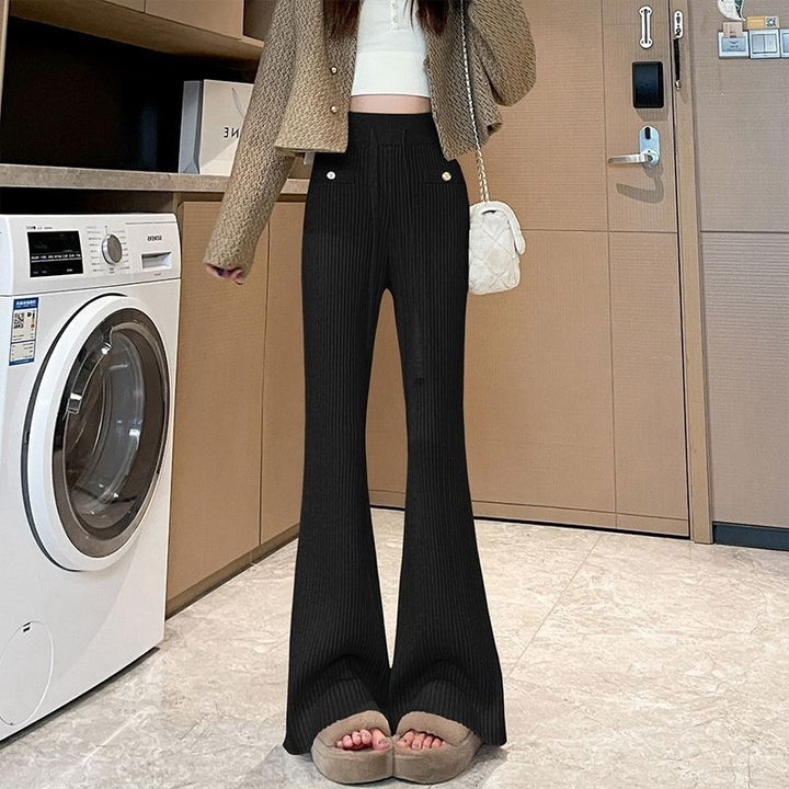 Damen Fließende Rippstrick-Hose Drune