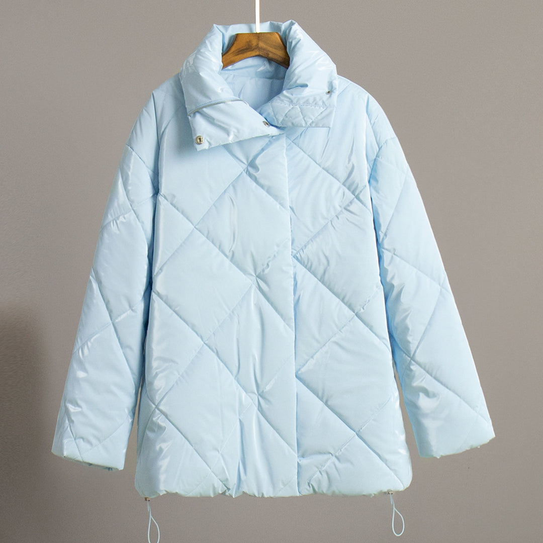 Damen gepolsterte Steppjacke mit hohem Kragen und praktischen Taschen Drune