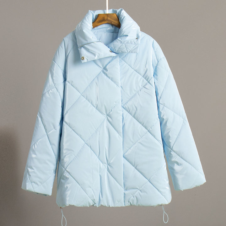 Damen gepolsterte Steppjacke mit hohem Kragen und praktischen Taschen Drune