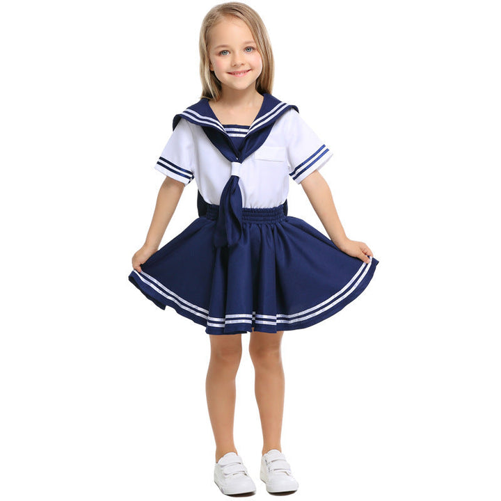 Mädchen Matrosen Outfit mit Rüschen und Schleifen Drune