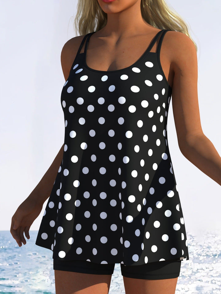 Damen Tankini mit verspieltem Streifenmuster und originellem Schnitt Drune
