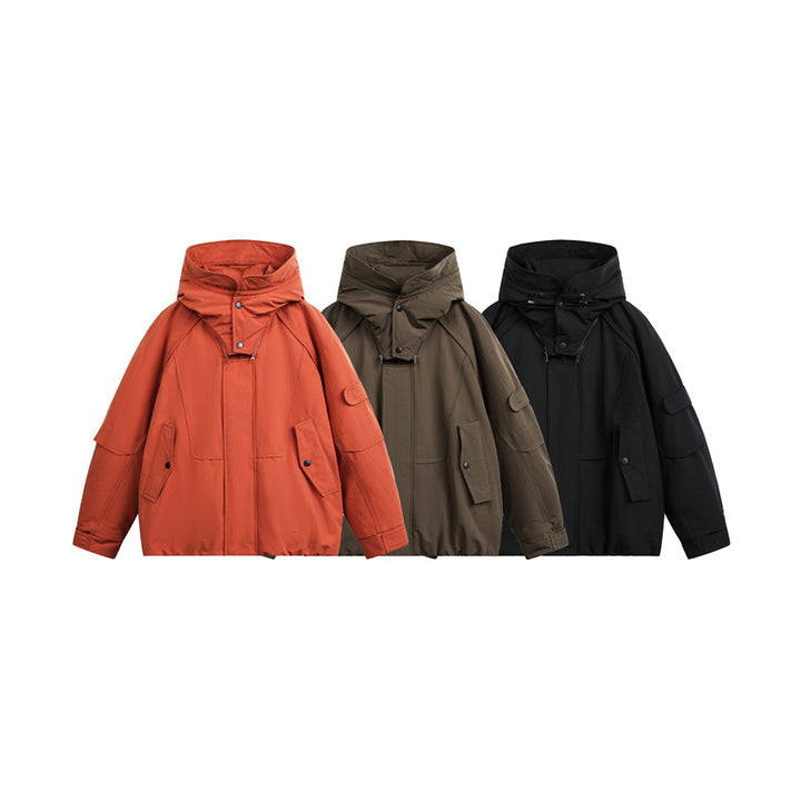 Herren technische Outdoorjacke mit verstellbarer Kapuze und Utility-Taschen Drune