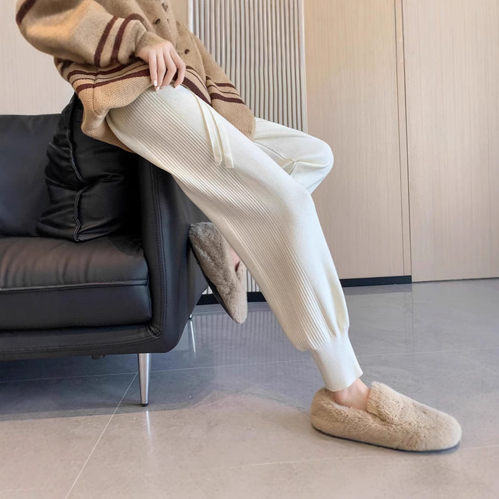 Damen Komfortable Feinstrick-Hosen Drune