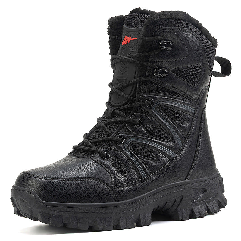 Herren Isolierte knöchelhohe Thermo‑Tactical‑Stiefel mit Kunstfellfutter und griffiger Mehrzonen‑Profilsohle Drune