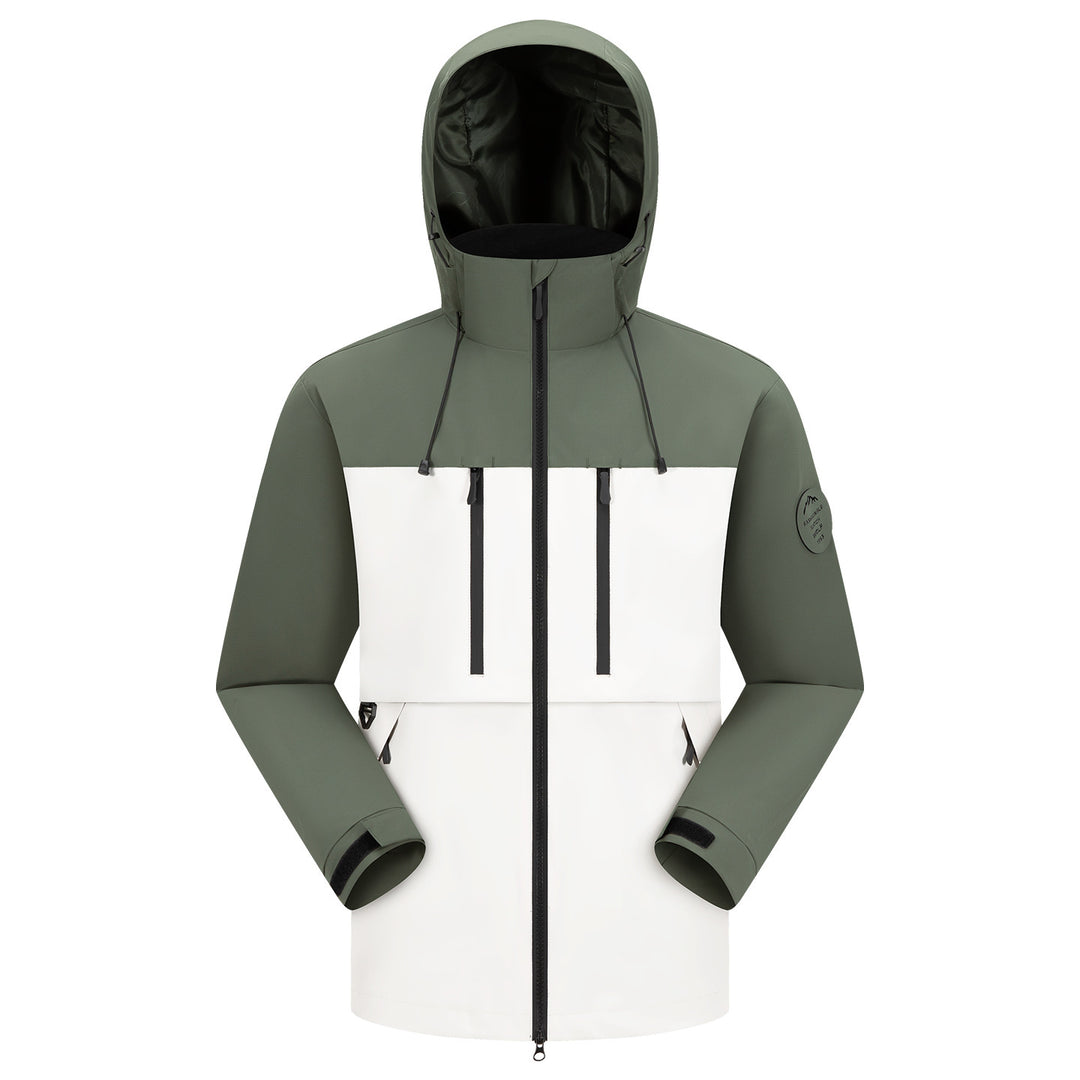 Herren Wasserdichte atmungsaktive Softshell Outdoorjacke mit verstellbarer Kapuze Drune