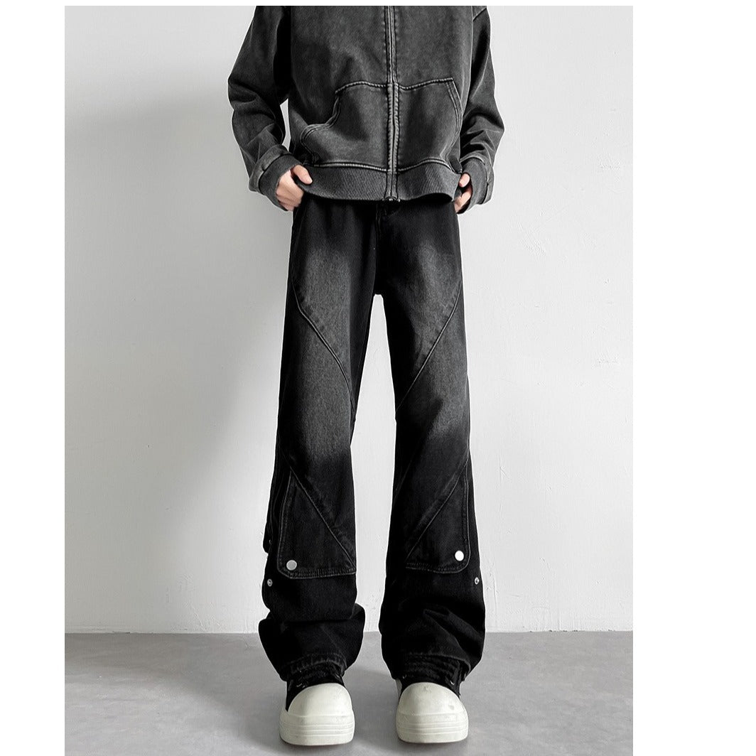 Damen Weitgeschnittene Jeans mit kreativem Design Drune