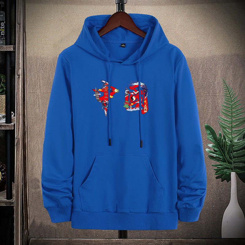 Unisex Kapuzen-Sweatshirt mit Kängurutasche und auffälligem Grafikprint Drune