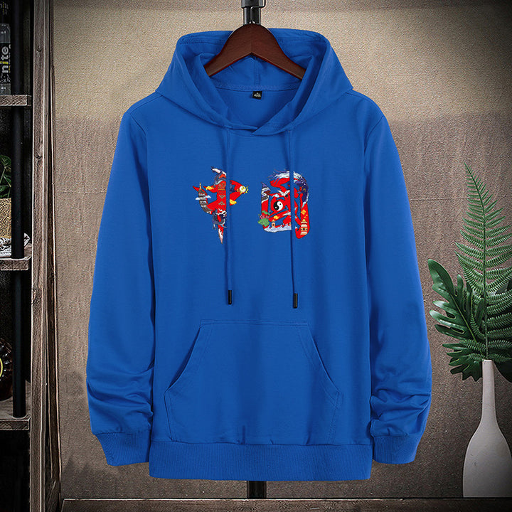 Unisex Kapuzen-Sweatshirt mit Kängurutasche und auffälligem Grafikprint Drune