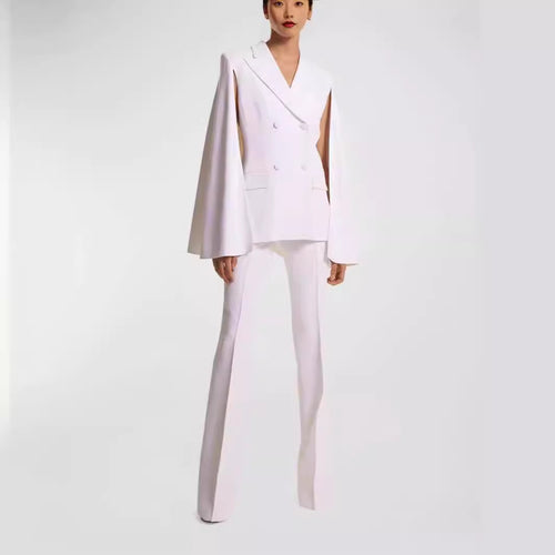 Damen Doppelreihiger Blazer mit Cape-Ärmeln und taillierter Silhouette Drune