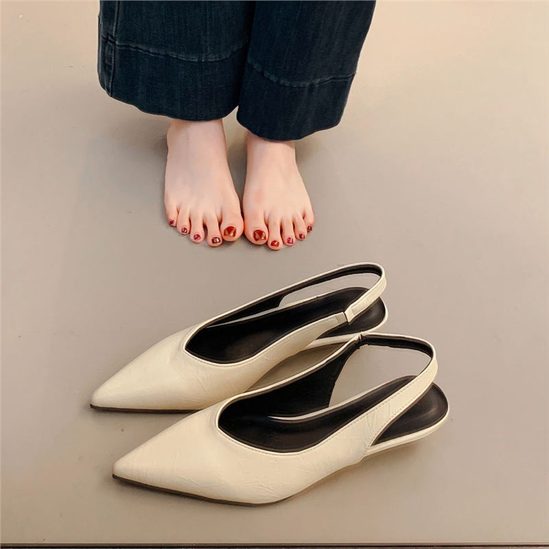 Damen Minimalistische spitz zulaufende Slingback‑Ballerinas aus Softlederoptik mit gepolstertem Fußbett Drune