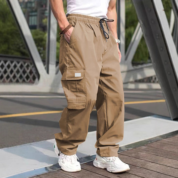 Herren lässige Cargo-Hose mit elastischem Bund und multifunktionalen Taschen Drune