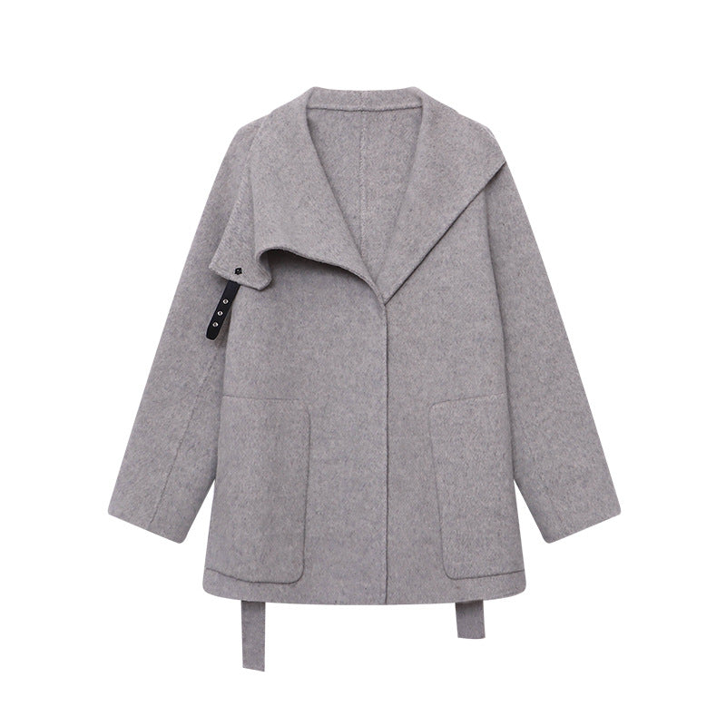 Damen eleganter Strickmantel mit asymmetrischem Schnitt Drune