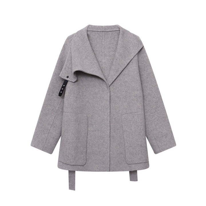 Damen eleganter Strickmantel mit asymmetrischem Schnitt Drune