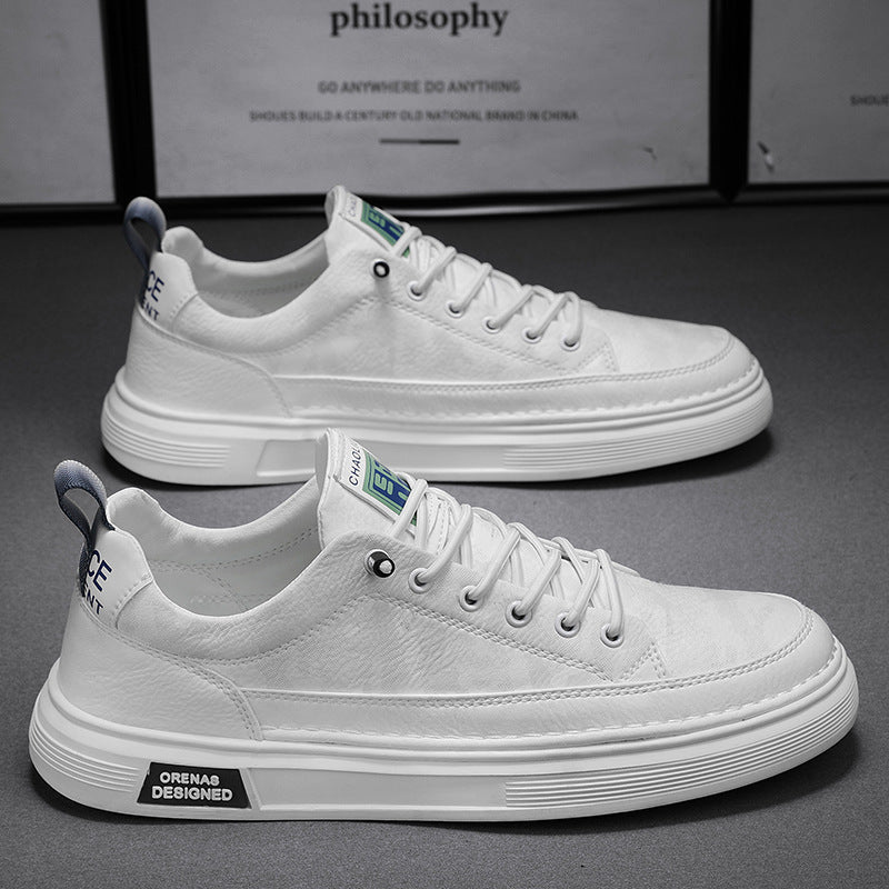 Herren Lederoptik-City-Sneaker mit gepolstertem Fersenkragen und langlebiger Plateau-Gummisohle Drune