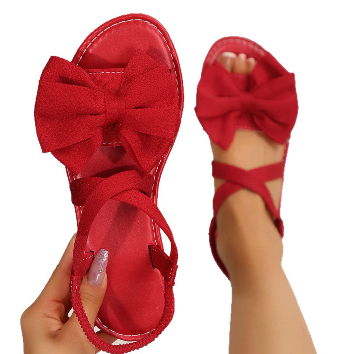 Damen Sandalen mit dekorativem Schleifen-Detail und verstellbarem Riemen Drune
