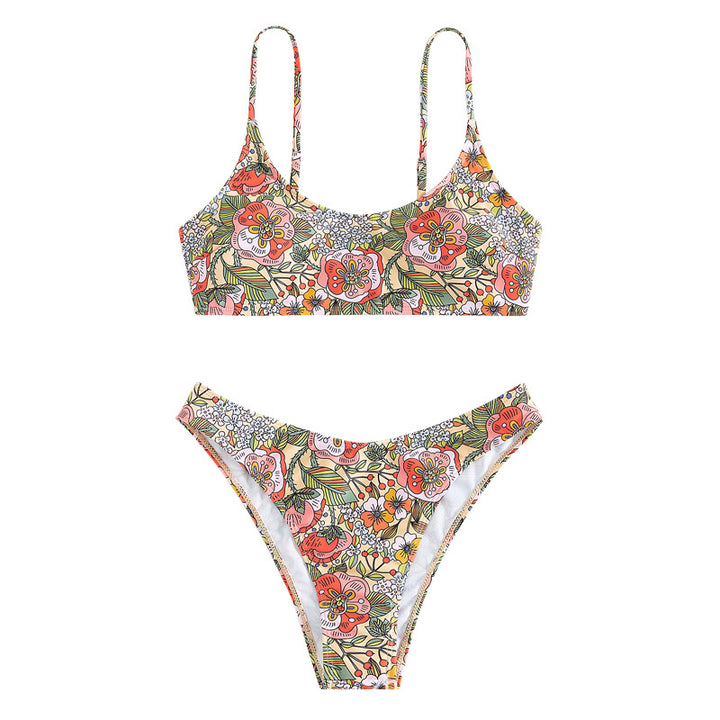 Damen Sportliches Bikini-Set mit floralem Design Drune