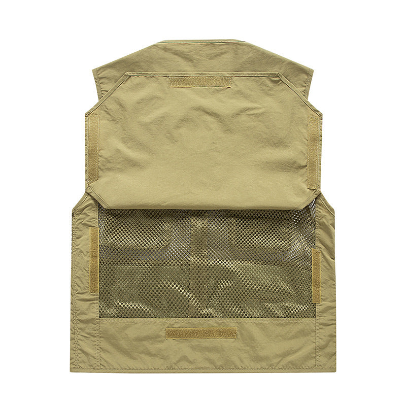 Herren atmungsaktive Mesh Outdoorweste mit multifunktionalen Taschen und Frontreißverschluss Drune