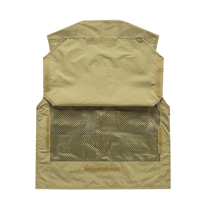 Herren atmungsaktive Mesh Outdoorweste mit multifunktionalen Taschen und Frontreißverschluss Drune