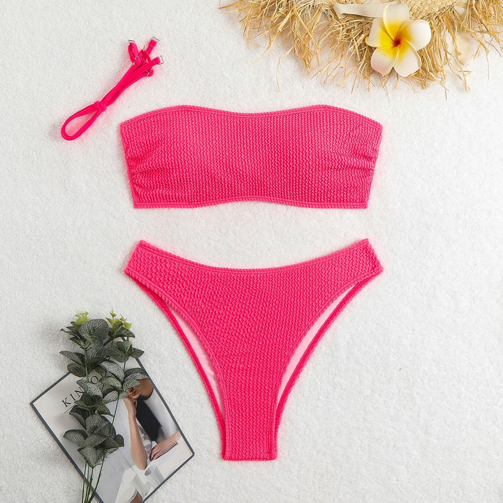 Damen Bandeau Bikini mit strukturierter Oberfläche Drune