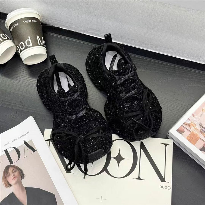 Damen Statement‑Sneaker mit strukturiertem Netz‑Mesh, überhöhter Plateau‑Sohle und gepolstertem Komfortfutter Drune