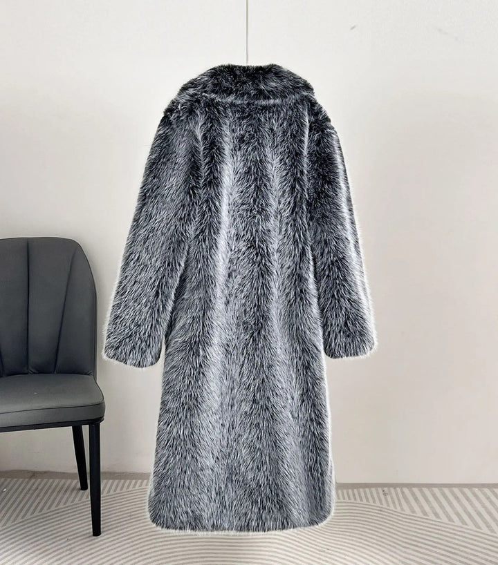 Damen luxuriöser kunstfellmantel im großzügigen Design Drune