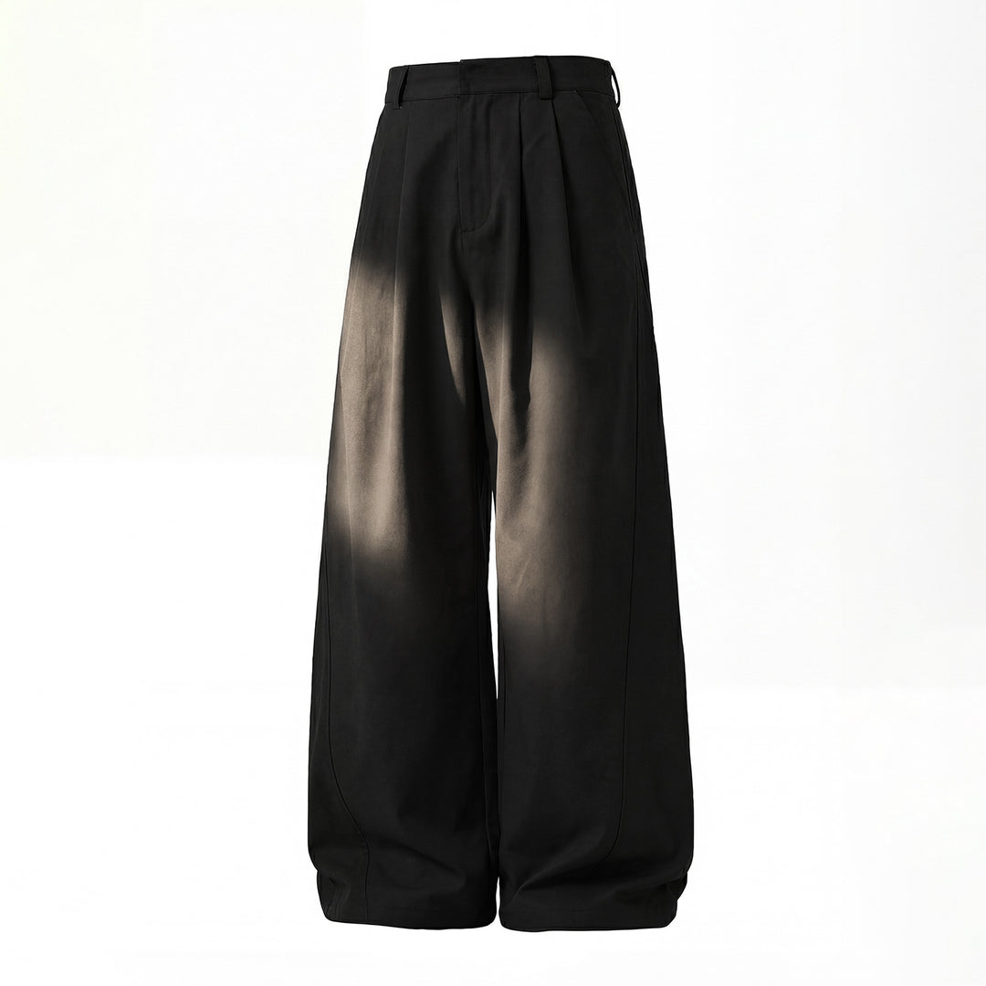 Damen Hochgeschnittene weite Stoffhose mit Bundfalten und Palazzoschnitt Drune