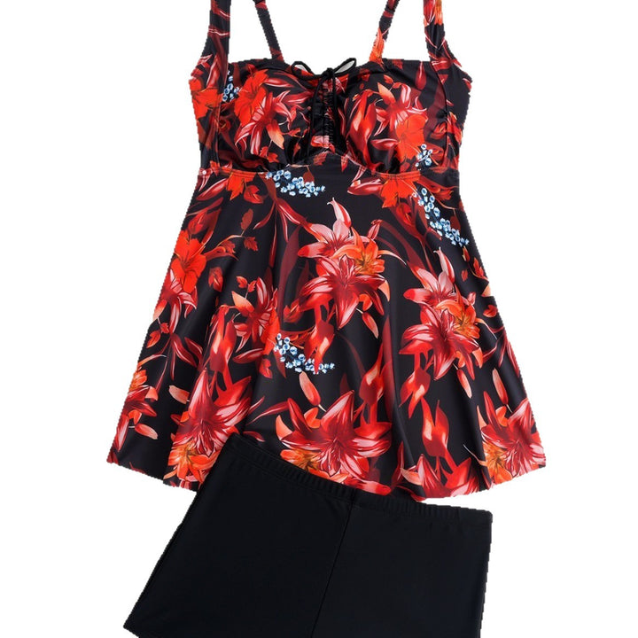 Damen Buntes Schwimmbadkleid mit verstellbaren Trägern Drune