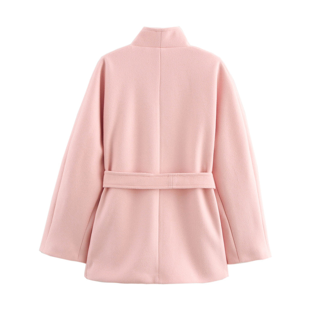 Damen Elegante Wickeljacke aus hochwertigem Material mit breitem Gürtel Drune