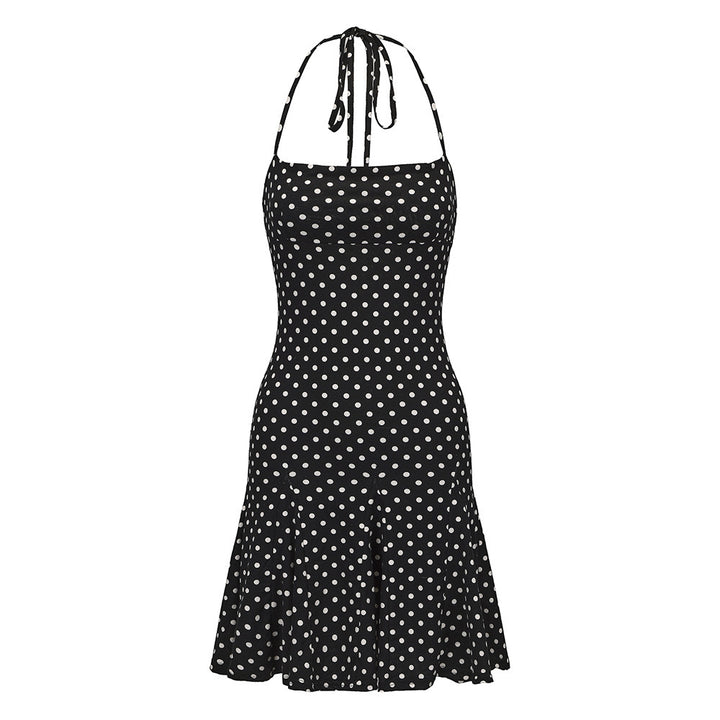 Damen Minikleid mit verspielt schwingendem Saum und zarten Punkten Drune