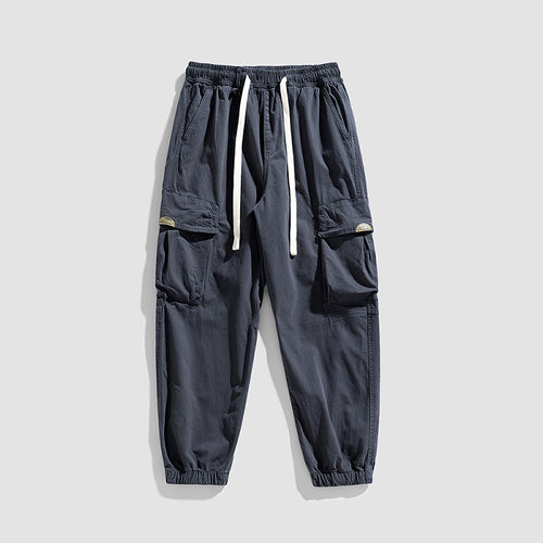 Herren Cargo-Jogger im Military-Style aus Baumwoll-Twill mit Tunnelzugbund und Mehrfachklappentaschen Drune