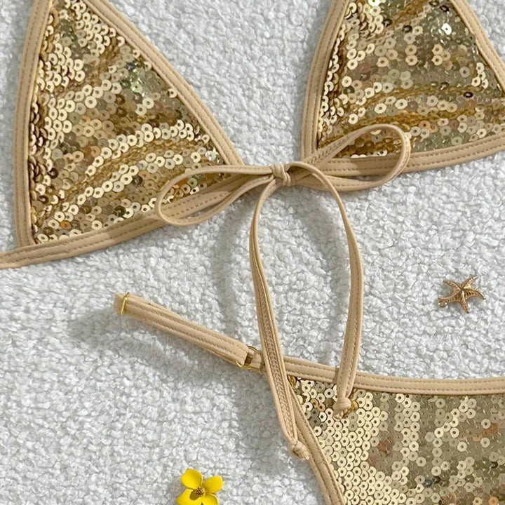 Damen Glitzernder Triangel-Bikini Drune