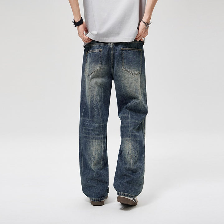 Herren Baggy-Jeans im Vintage‑Wash mit hoher Bundhöhe, relaxed Bein & dezenter Distressed‑Optik Drune