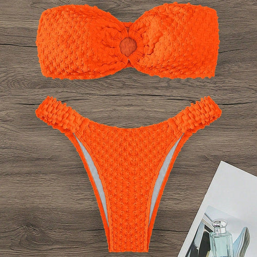 Damen Bandeau-Bikini mit strukturierter Oberfläche und sehr gutem Sitz Drune