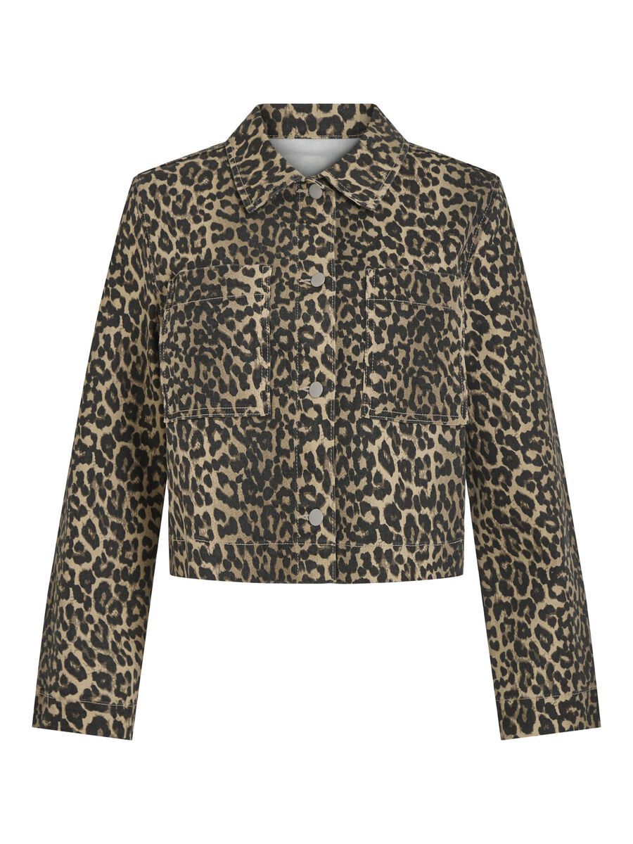 Damen Leoparden-Print Kurzjacke Drune
