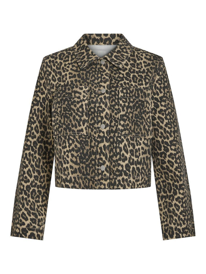 Damen Leoparden-Print Kurzjacke Drune