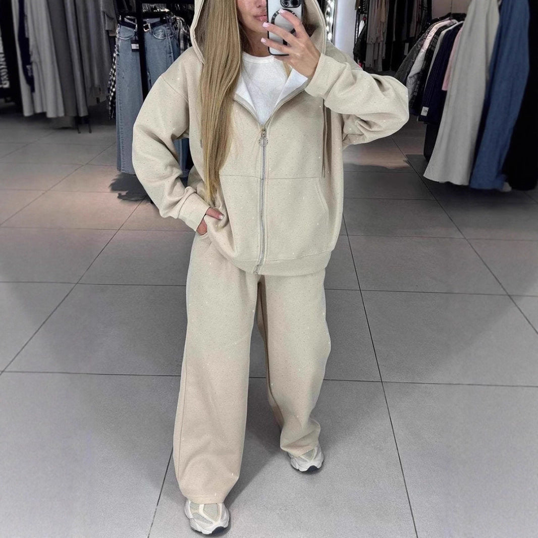 Damen Sportliches Sweat-Outfit mit Kapuze und weiter Passform Drune