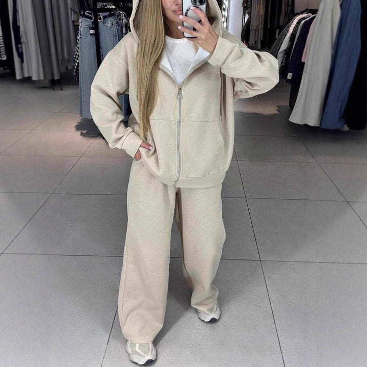Damen Sportliches Sweat-Outfit mit Kapuze und weiter Passform Drune